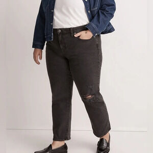 NWT Madewell Rosella Wash The Perfect Vintage Straight-Leg Jeans Ripped Edition